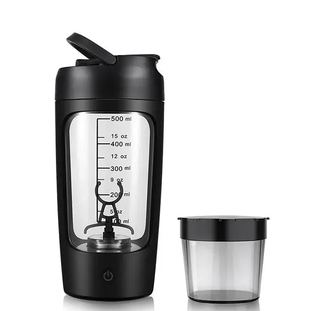 Turbo Electric Shaker Bottle With Protein Container