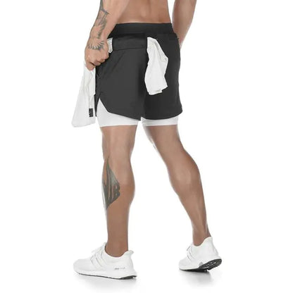 Men's Fitness Workout Running Shorts With Inner Lining Phone Pocket