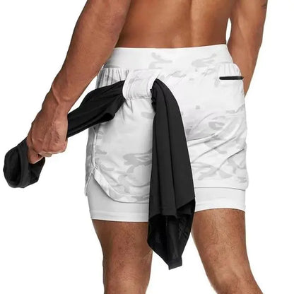 Men's Fitness Workout Running Shorts With Inner Lining Phone Pocket