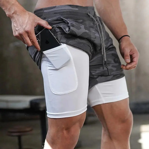 Men's Fitness Workout Running Shorts With Inner Lining Phone Pocket