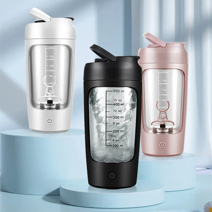 Turbo Electric Shaker Bottle With Protein Container