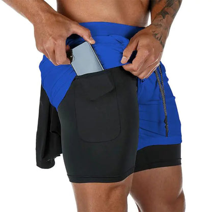 Men's Fitness Workout Running Shorts With Inner Lining Phone Pocket